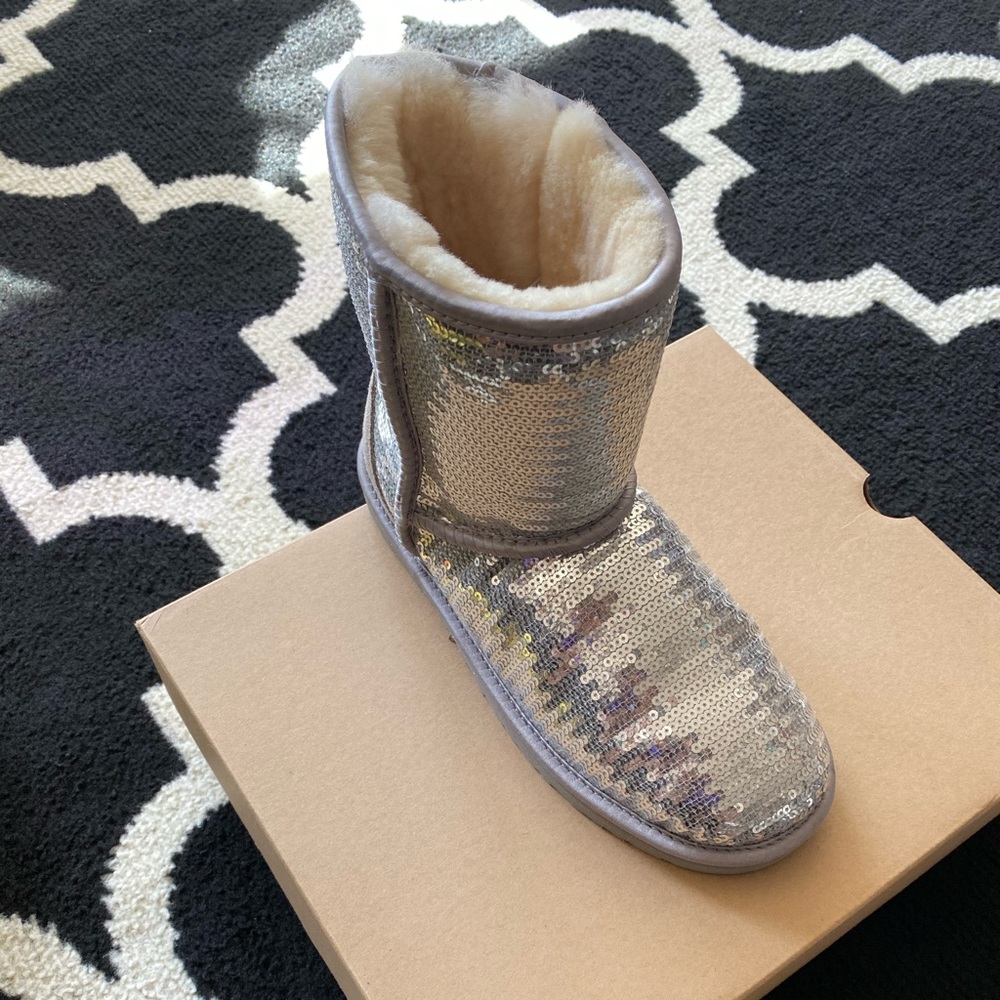 Silver Sequin Ugg Boots